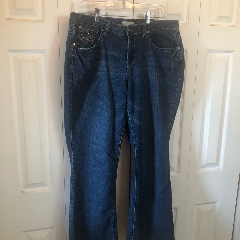 Earl Jeans Women's Dark Blue Boot Cut Stretch Jeans